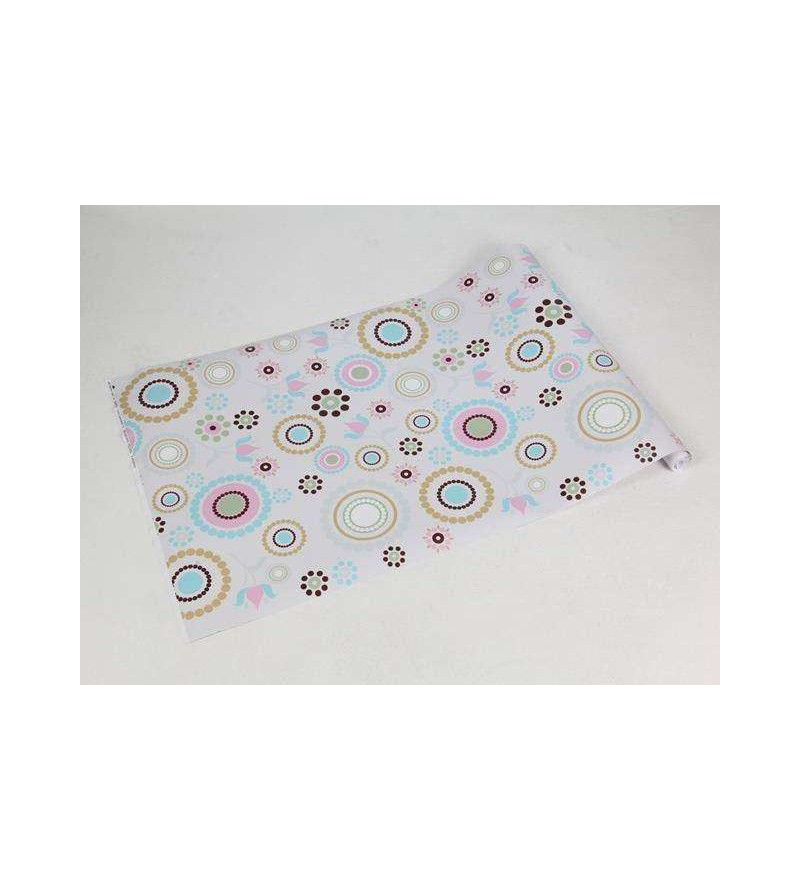 Papel de parede com fundo cinza (gelo) e detalhes em cores clara - Teen 14