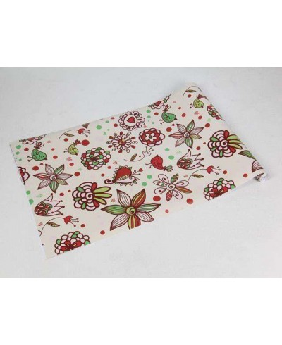 Papel de parede com fundo bege e detalhes em verde, vermelho, marrom e rosa - Teen 18 Papel de parede com fundo bege e detalhes em verde, vermelho, marrom e rosa - Teen 18