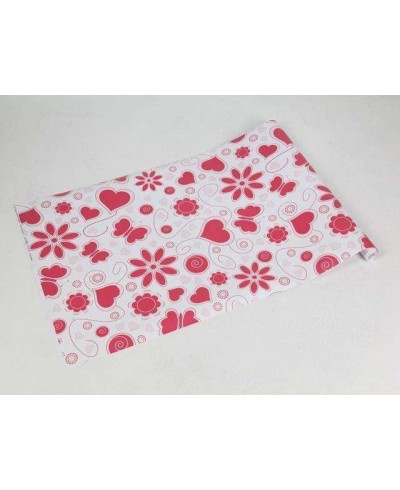 Papel de parede com fundo branco e detalhes em vermelho e rosa claro - Teen 20 Papel de parede com fundo branco e detalhes em vermelho e rosa claro - Teen 20