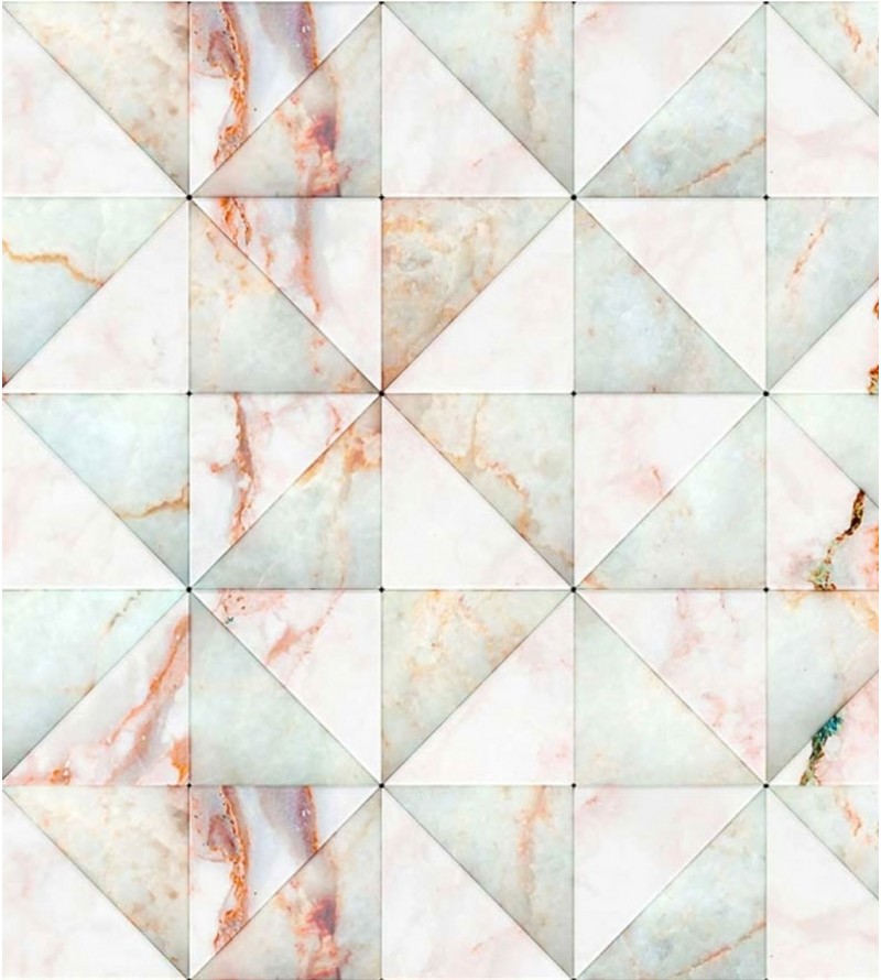 Azulejo Quadrados de Mármore Branco com Cinza