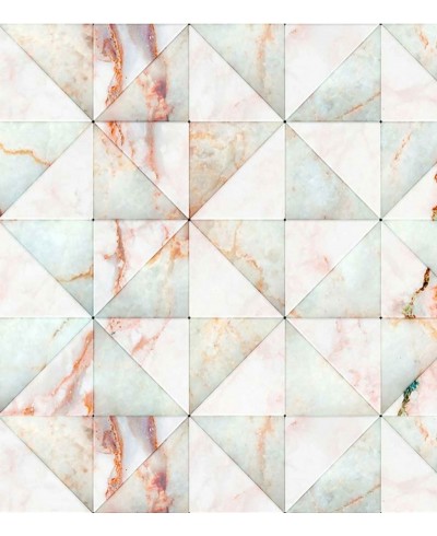 Azulejo Quadrados de Mármore Branco com Cinza