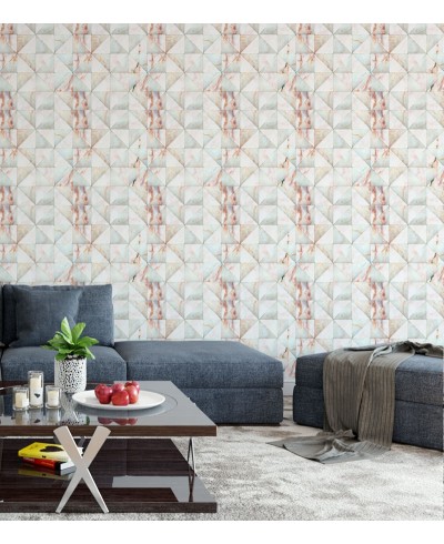 Azulejo Quadrados de Mármore Branco com Cinza