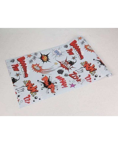 Papel de parede com fundo azul claro e detalhes em vermelho, branco, cinza, preto - Teen 35 Papel de parede com fundo azul claro e detalhes em vermelho, branco, cinza, preto - Teen 35