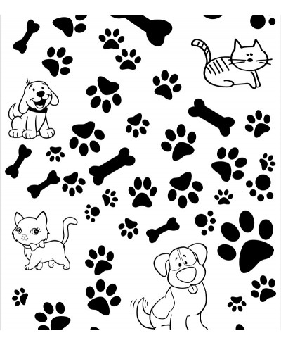 Papel De Parede Adesivo de pegadas e cachorros preto e branco Papel De Parede Adesivo de pegadas e cachorros preto e branco