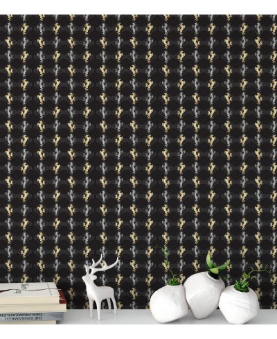 Papel De Parede Adesivo de cavalos amarelos e pratas