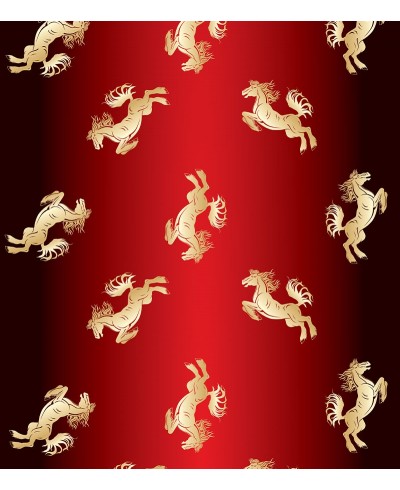 Papel De Parede Adesivo de cavalos dourados em um fundo vermelho Papel De Parede Adesivo de cavalos dourados em um fundo vermelho