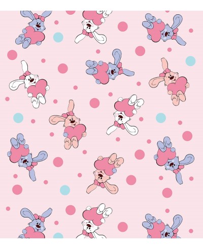 Papel De Parede Adesivo de coelhos coloridos com coração