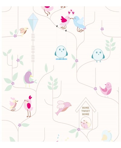Papel De Parede Adesivo de passarinhos abstratos