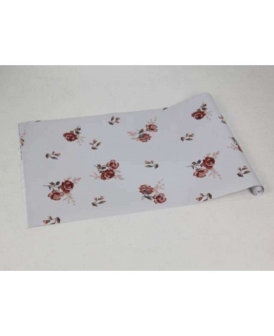 Papel de parede floral com fundo cinza claro e detalhes em tons de marrom, bege e verde musgo - Encanto 20 Papel de parede floral com fundo cinza claro e detalhes em tons de marrom, bege e verde musgo - Encanto 20