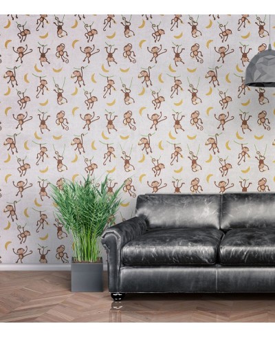Papel De Parede Adesivo Infantil De Macacos Papel De Parede Adesivo Infantil De Macacos