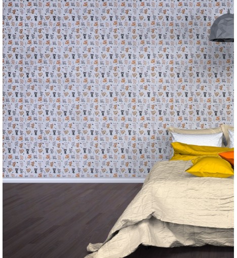 Papel De Parede Adesivo Gatos Abstratos