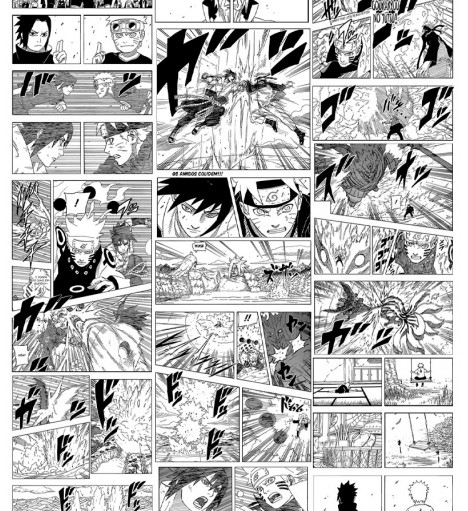 Papel De Parede Adesivo Naruto vs Sasuke mangá