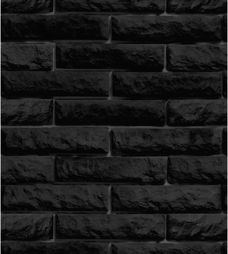 Papel De Parede Adesivo Tijolo Preto