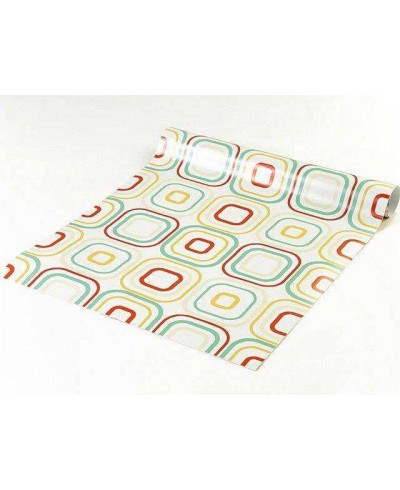 Papel de parede em tons marfim, verde, laranja e vermelho - Geométrico 19 Papel de parede em tons marfim, verde, laranja e vermelho - Geométrico 19