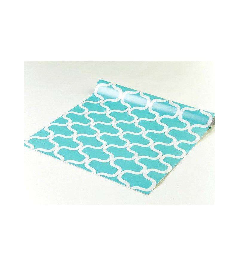 Papel de parede em tons azul turquesa - Geométrico 21