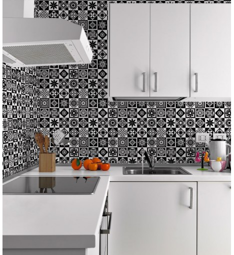 Azulejo Ladrilho Português Preto e Branco