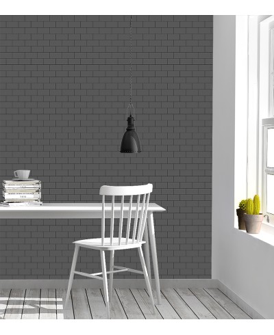 Papel De Parede Adesivo Tijolos em tons de cinza Papel De Parede Adesivo Tijolos em tons de cinza