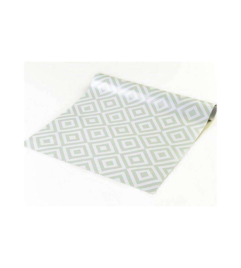 Papel de parede em tons verde acinzentados - Geométrico 25