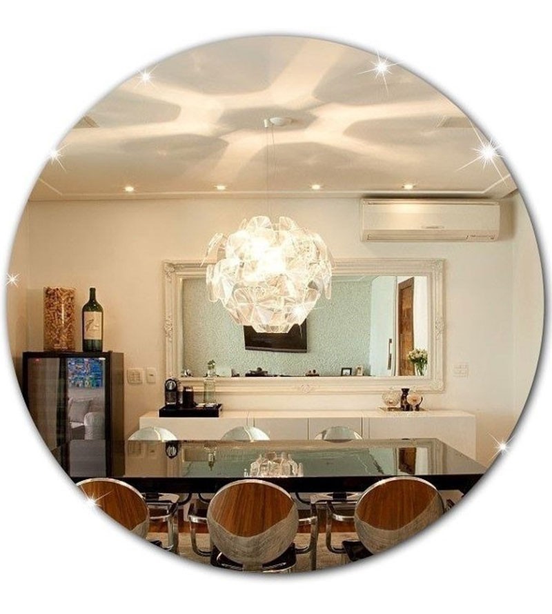 Espelho Decorativo Vidro Redondo 30x30cm Sala...