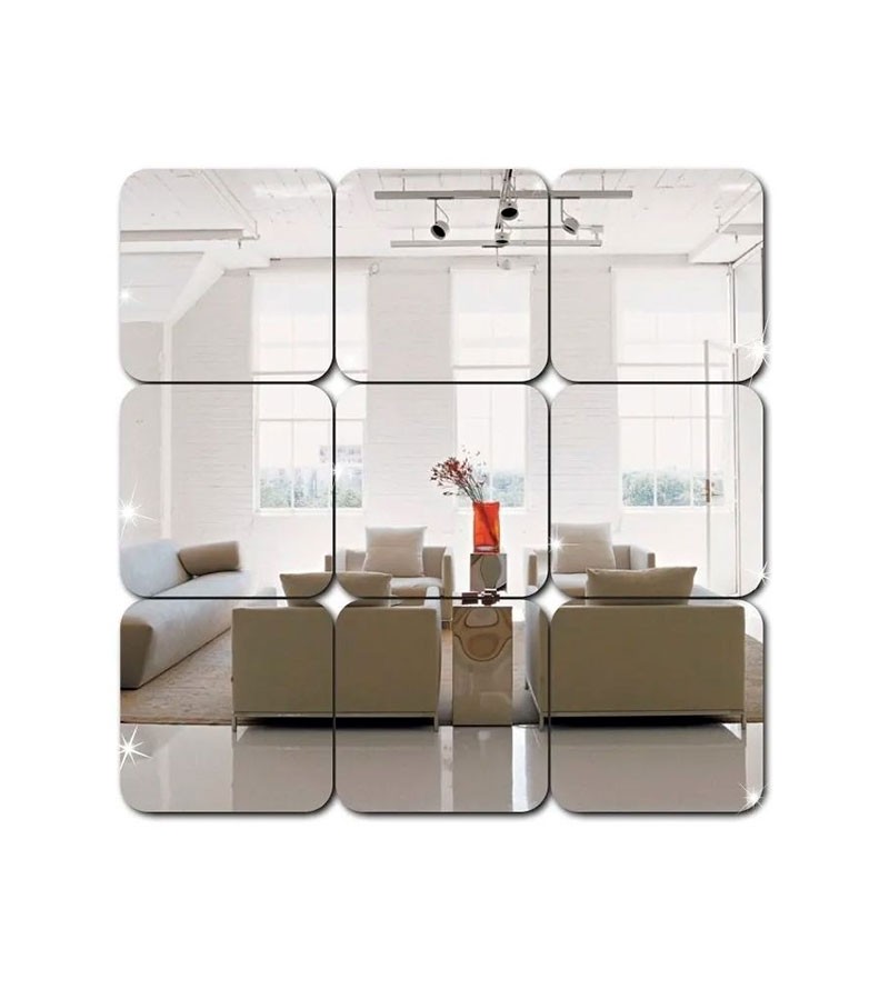 Espelho Decorativo Em Acrílico 5 Quadrados...