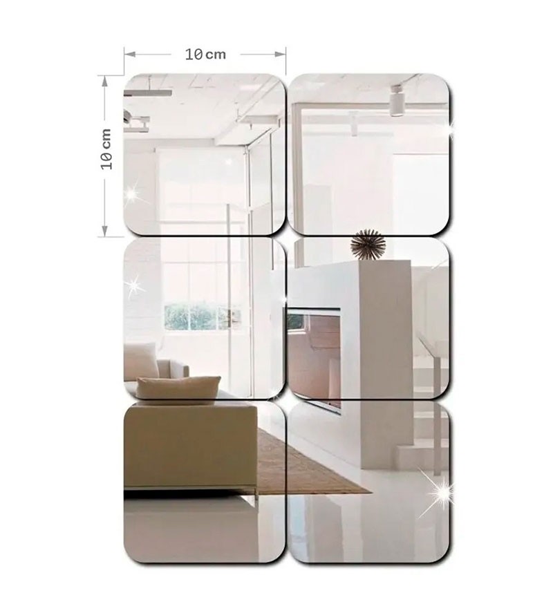 Espelho Decorativo Em Acrílico 5 Quadrados...
