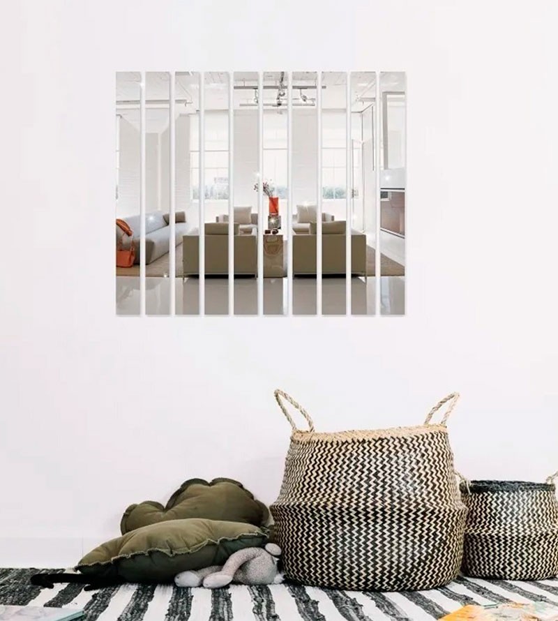 Espelho Decorativo Retângulo Listras Em...