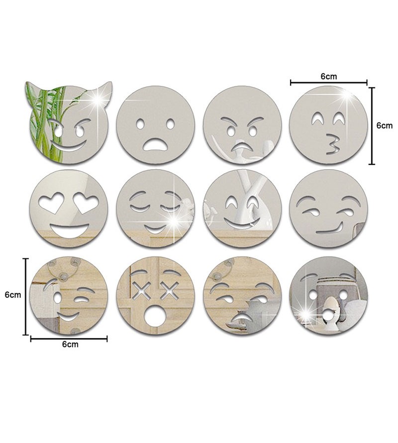 Espelhos Decorativos Acrílico Kit Emojis 6cm