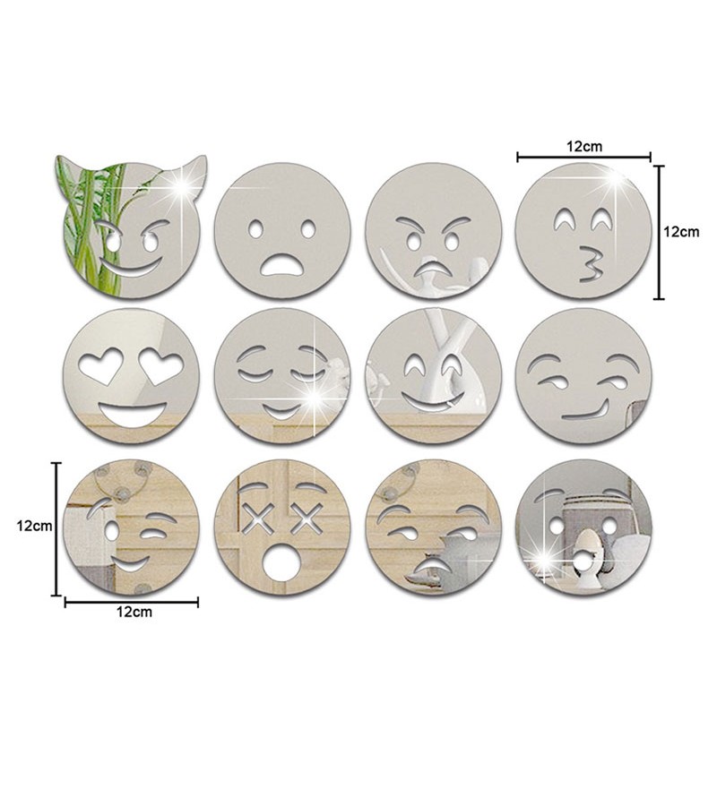 Espelhos Decorativos Acrílico Kit Emojis 12 cm