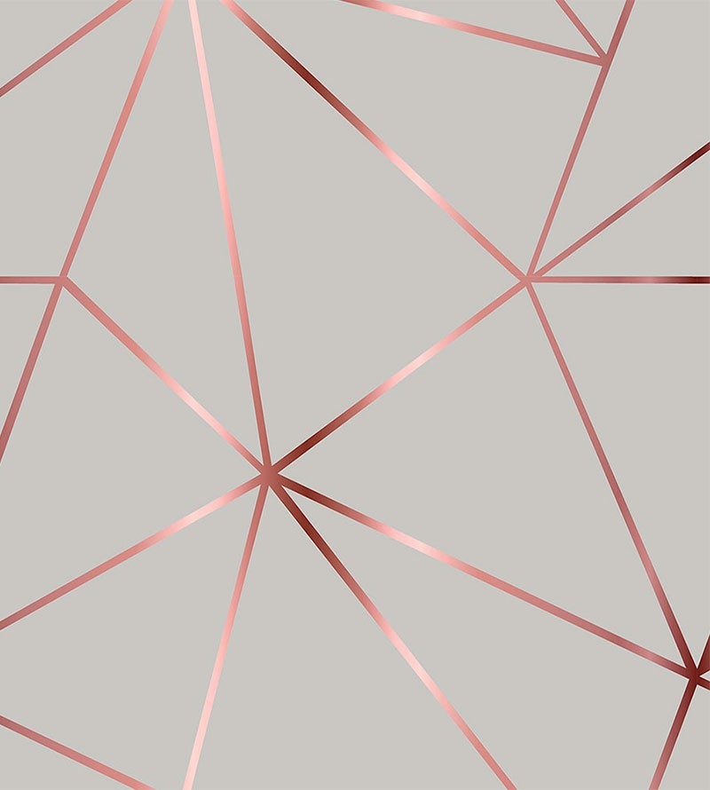 Papel de parede Geométrico Rose Silver