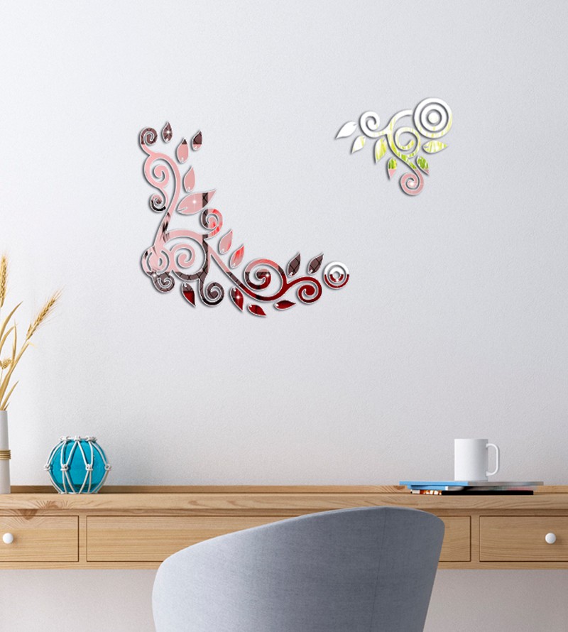 Espelho Acrílico 3D Ramos DIY Decorativo Para Sala