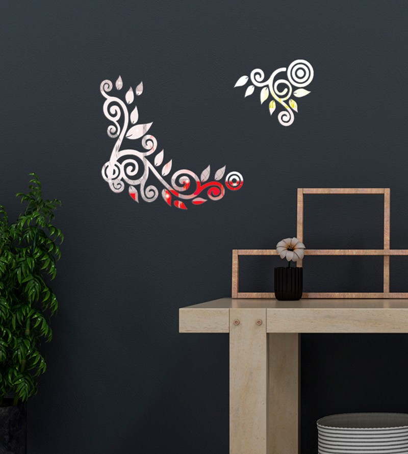 Espelho Acrílico 3D Ramos DIY Decorativo Para Sala