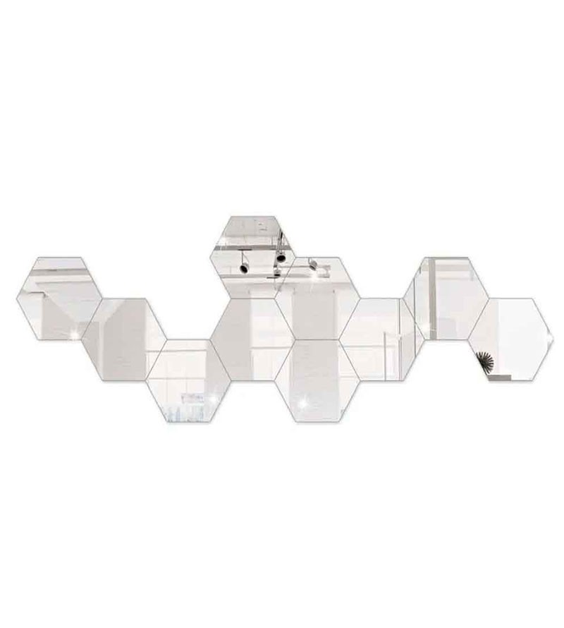 Espelho Acrílico Decorativo Hexagonal 50 Peças