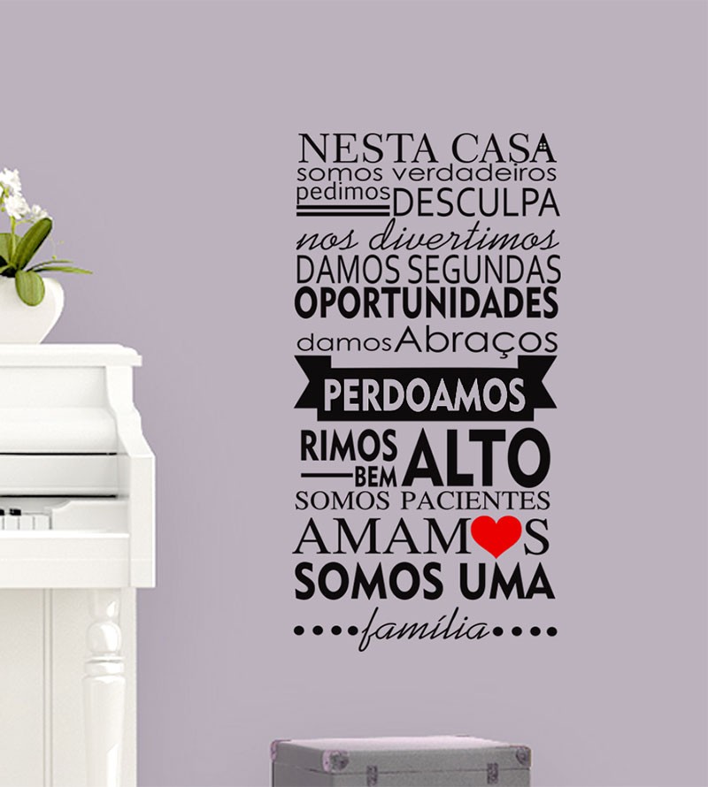 Adesivo Decorativo De Parede Frase Casa Coração...
