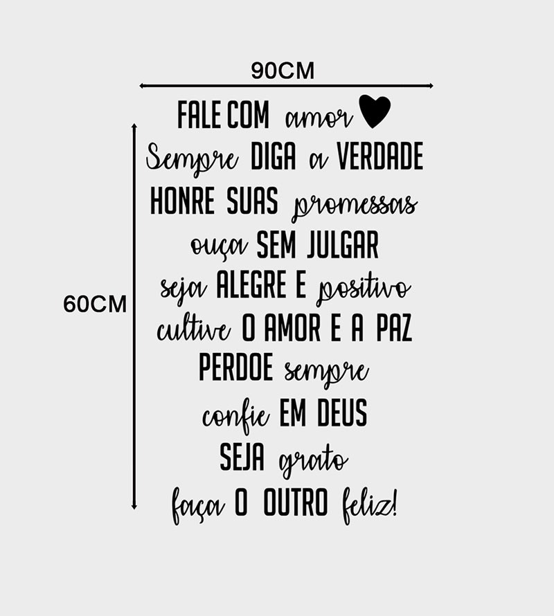 Adesivo Parede Quarto Frase Fale Com Amor Seja...