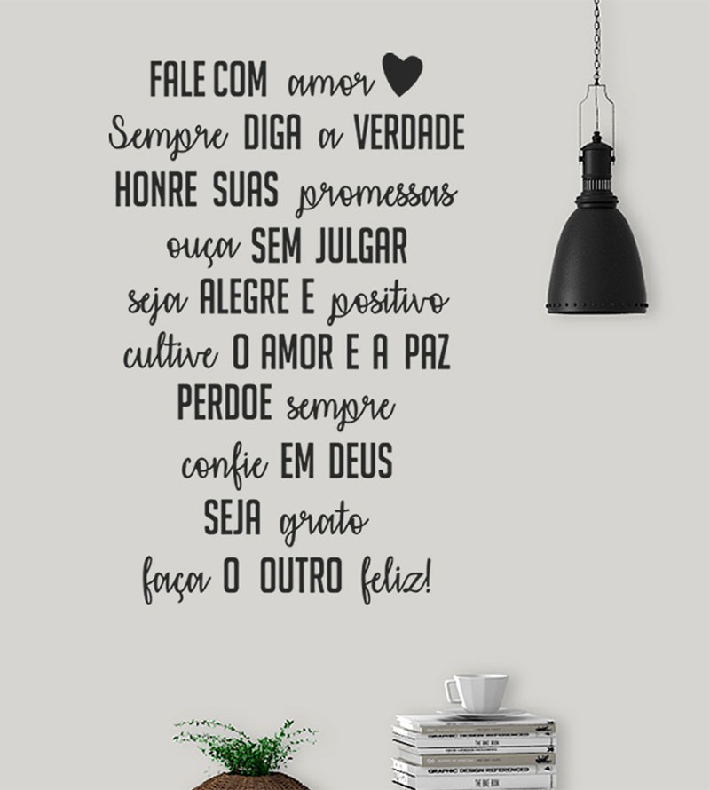 Adesivo Parede Quarto Frase Fale Com Amor Seja...