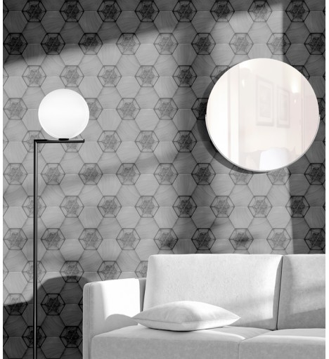 Papel de Parede 3D Hexágono...