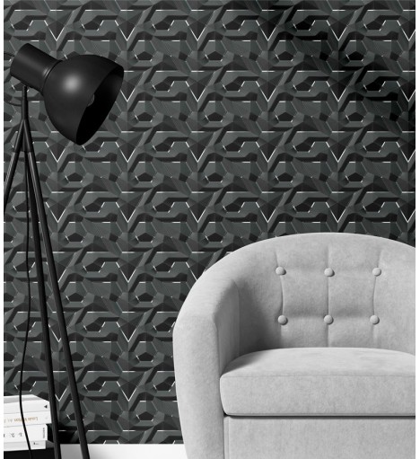 Papel de Parede 3D Hexágono...