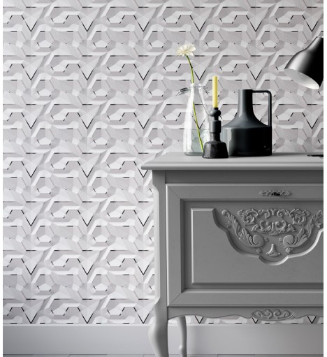 Papel de Parede 3D Hexágono...