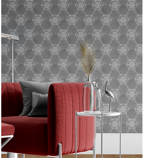 Papel de Parede 3D Hexágono...