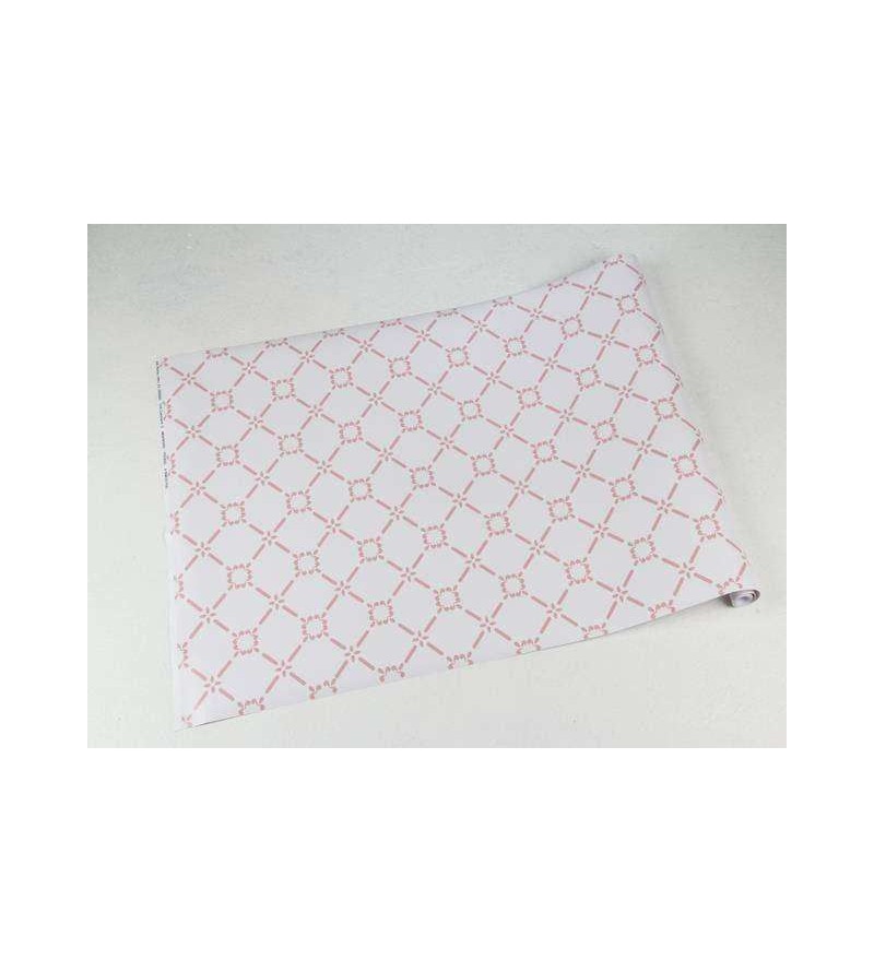 Papel de parede com fundo branco e detalhes em lilás - Retro 23