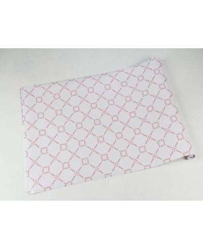 Papel de parede com fundo branco e detalhes em lilás - Retro 23