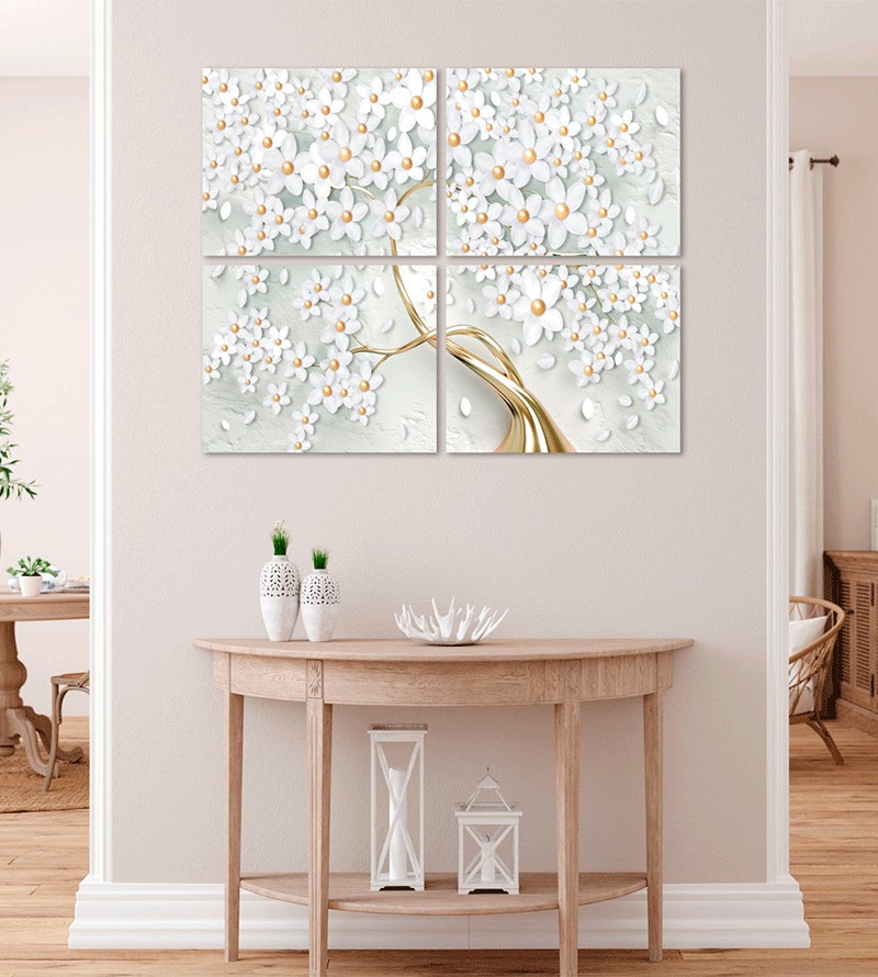 Quadros Luxo Flores Cerejeiras Branca