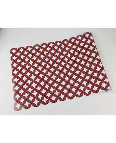 Papel de parede com fundo cinza claro e detalhes em preto e bordo - Retro 51 Papel de parede com fundo cinza claro e detalhes em preto e bordo - Retro 51