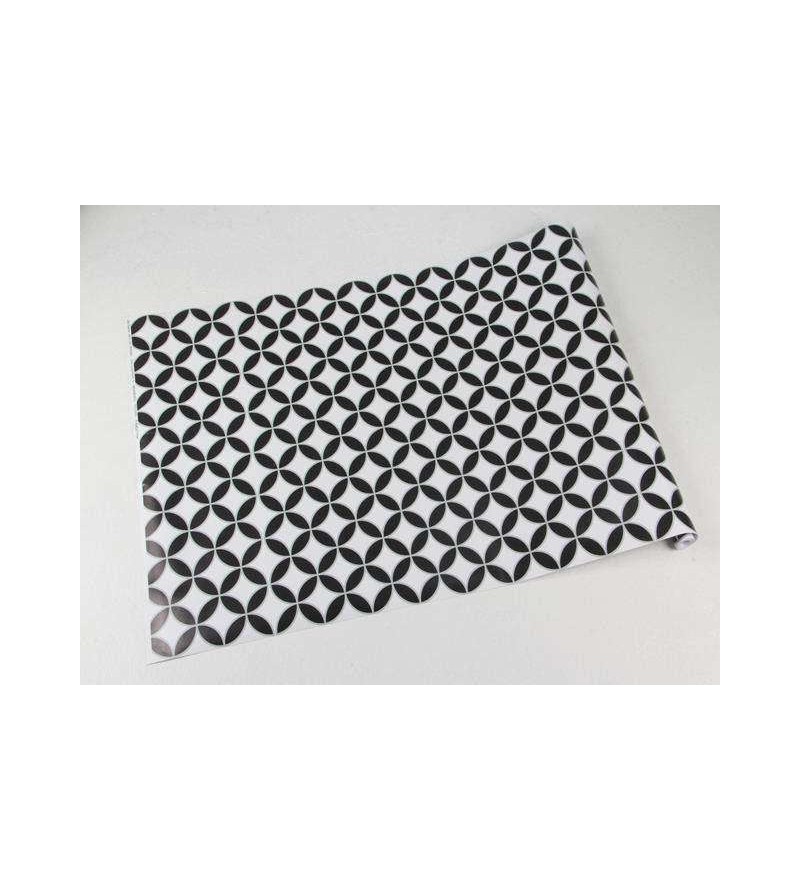 Papel de parede com fundo cinza claro e detalhes em preto - Retro 52