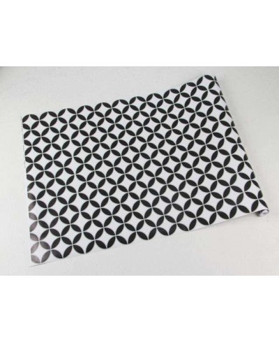 Papel de parede com fundo cinza claro e detalhes em preto - Retro 52