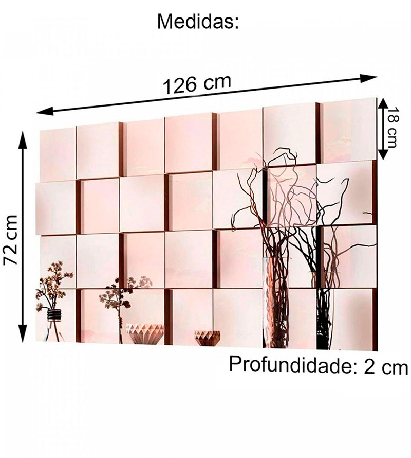 Espelhos de Vidro Decorativo Liverpool Com MDF
