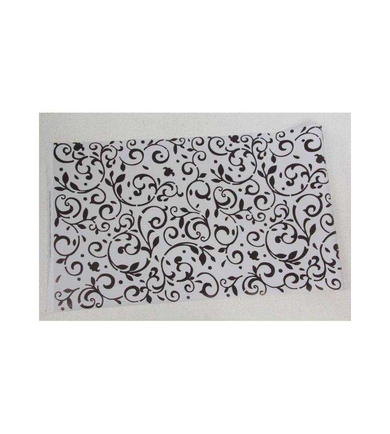 Papel de Parede Arabesco Ornamental nas cores preto e branco - Ornamental 01