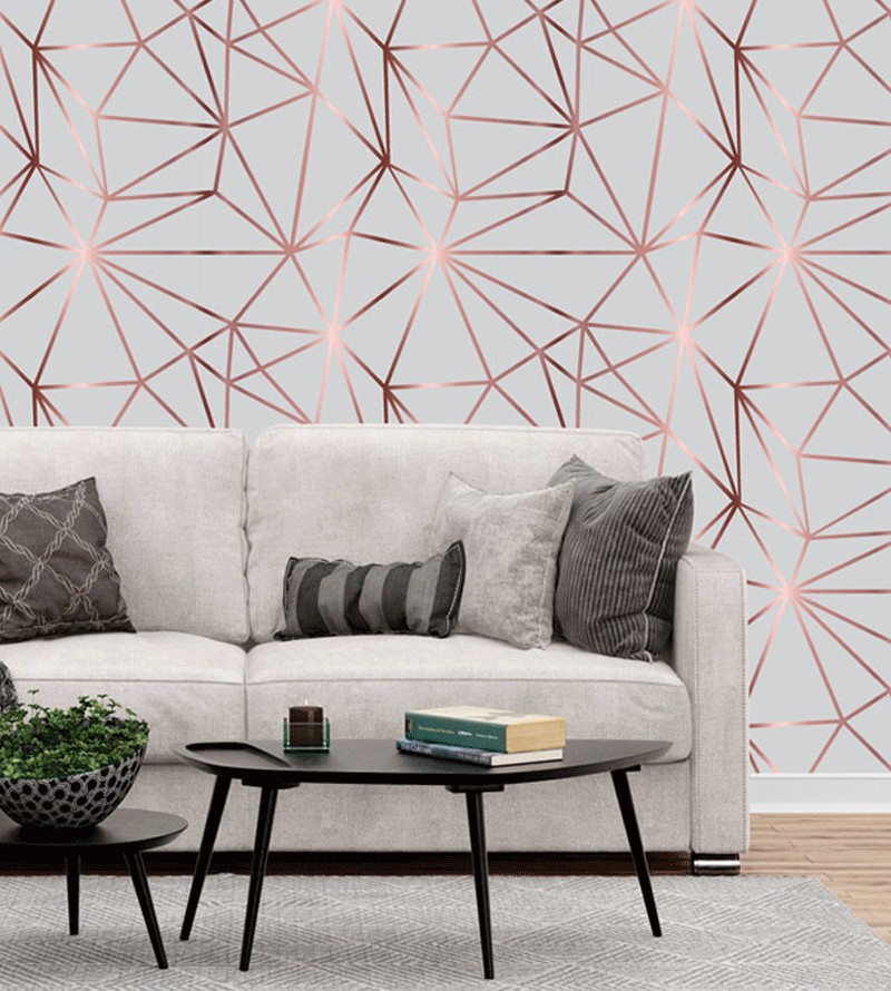 Papel de Parede Diamond Jade Cinza e Rose