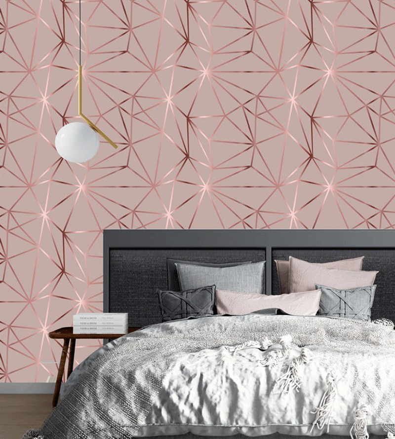 Papel de Parede Diamond Jade Rose Cobre