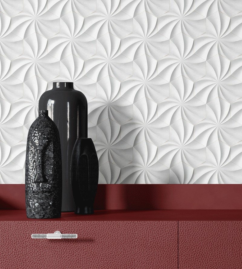 Papel de Parede 3D Geométrico Flores